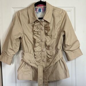 Manoush by Anthropologie cropped Trench Jacket size M